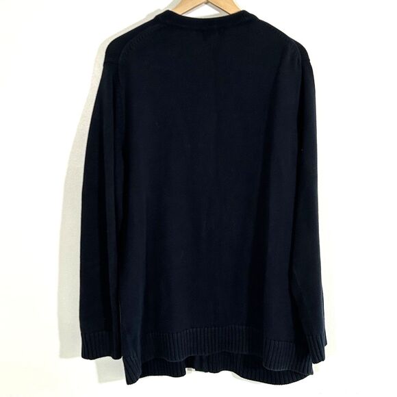 LL Bean Mens Cardigan Sweater Size XL Tall Navy Blue Pockets V-Neck Cotton - Picture 5 of 5